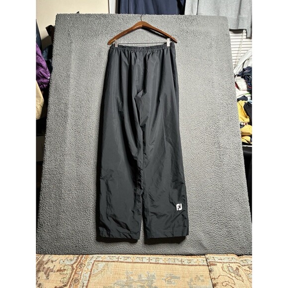 FootJoy FJ Dryjoys Black Rain Wind Waterproof Golf Pants Men's Large Lightweight - Picture 1 of 16